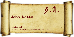 Jahn Netta névjegykártya